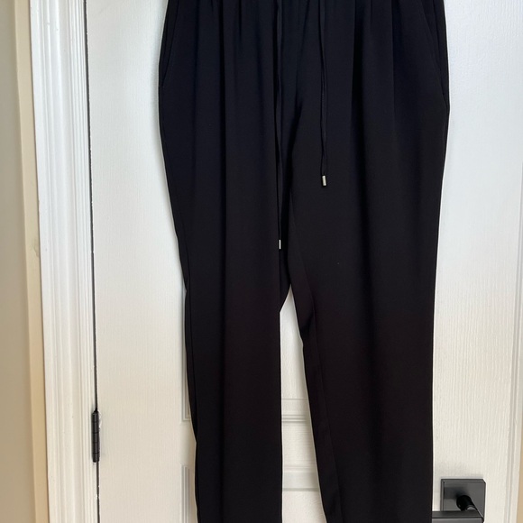 Zara tapered leg flowy pants-elastic waistband with drawstring-black-size M US - Picture 4 of 11